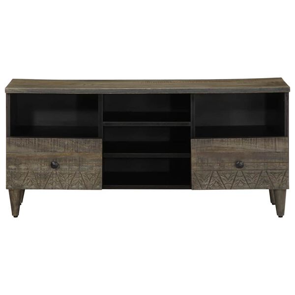 vidaXL Tv-meubel 100x33x46 cm massief mangohout zwart