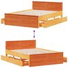 vidaXL Bedframe zonder matras met hoofdbord hout wasbruin 140x190 cm