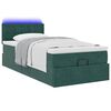 vidaXL Bed poef met matras en LED's 90x200 cm fluweel donkergroen