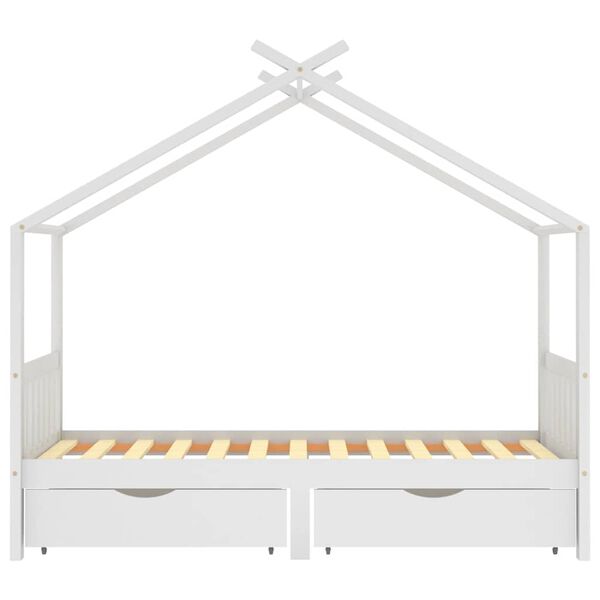 vidaXL Kinderbedframe met lades massief grenenhout 90x200 cm wit