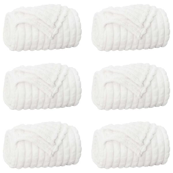 vidaXL Kleden 6 pcs Wit 240 x 220 cm Fleece