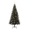 vidaXL Kerstboom met 300 LED met standaard Zwart 210 cm PVC
