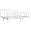 vidaXL Bedframe massief hout wit 200x200 cm