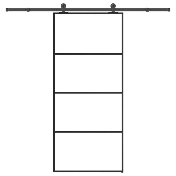 vidaXL Schuifdeur met beslag 90x205 cm ESG-glas en aluminium