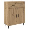 vidaXL Hoge kast met lade 2 pcs Artisan Eiken Geengineerd Hout en Glas