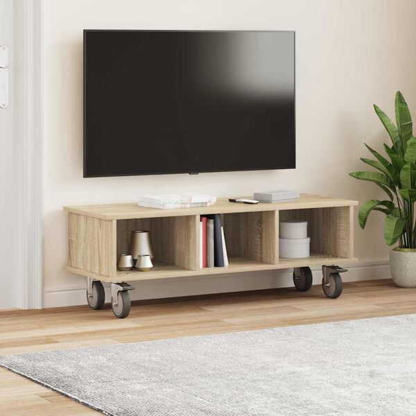 vidaXL TV-standaard Sonoma Eiken 100 x 35 x 35 cm Bewerkt hout