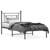 vidaXL Bedframe met hoofdbord metaal zwart 100x190 cm