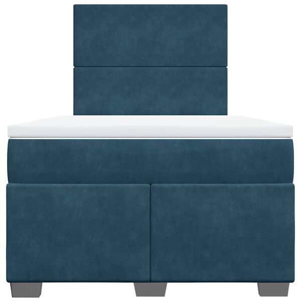 vidaXL Boxspring met matras fluweel blauw 120x190 cm