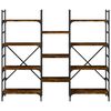 vidaXL Boekenkast 160x28,5x136,5 cm bewerkt hout gerookt eikenkleurig