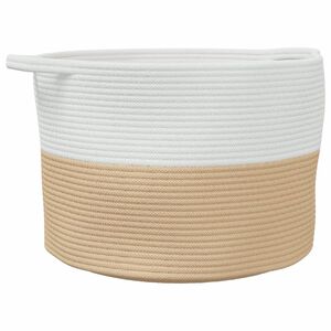 vidaXL Wasmand &Oslash; 55x36 cm katoen beige en wit
