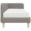 vidaXL Hoekbedframe met matras met hoofdeinde Taupe 80 x 200 cm Stof