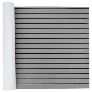 vidaXL Bootmat Gestreept Lichtgrijs en zwart 240 x 90 cm EVA