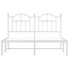 vidaXL Bedframe met hoofdbord metaal wit 140x190 cm