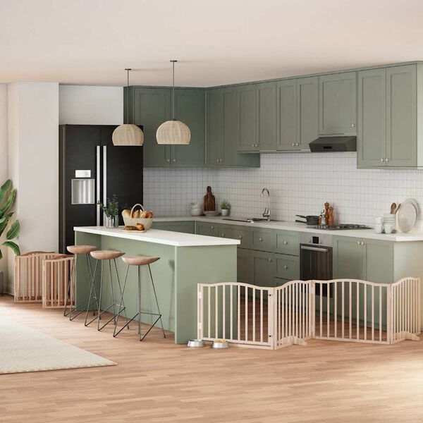 vidaXL Hondenhek inklapbaar met deur 10 panelen 800 cm populierenhout