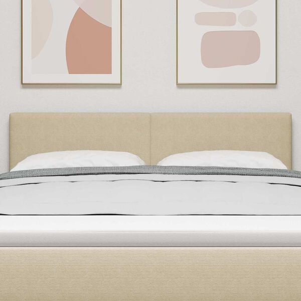 vidaXL LED Hoofdbord met LED-striplichten Grijs groen 160 cm Polyester