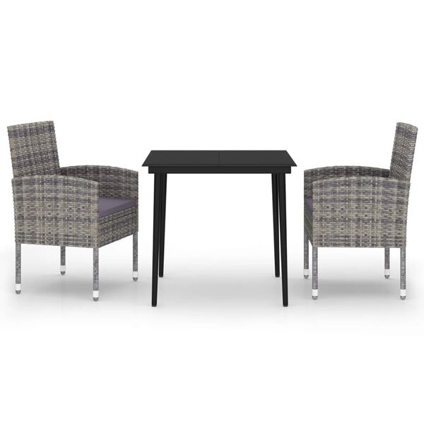 vidaXL 3-delige Tuinset antracietkleurig