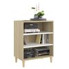 vidaXL Dressoir 57x35x70 cm bewerkt hout wit en sonoma eikenkleurig