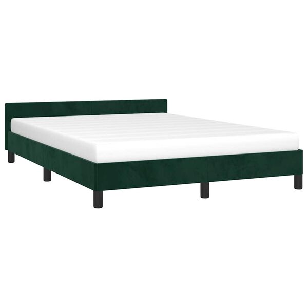 vidaXL Bedframe zonder matras 140x200 cm fluweel donkergroen