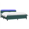 vidaXL Boxspring met matras en LED fluweel donkergroen 180x220 cm