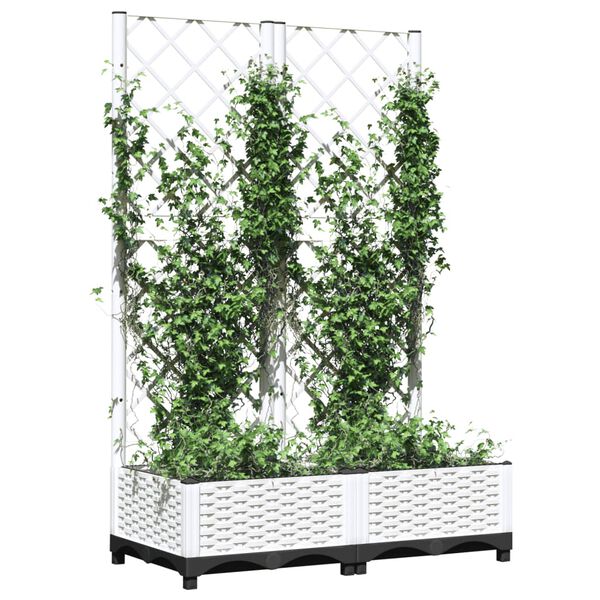 vidaXL Plantenbak met latwerk 80x40x121,5 cm polypropeen