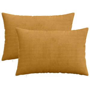vidaXL Kussensloop 2 pcs HEERLEN Geel 30 x 50 cm corduroy