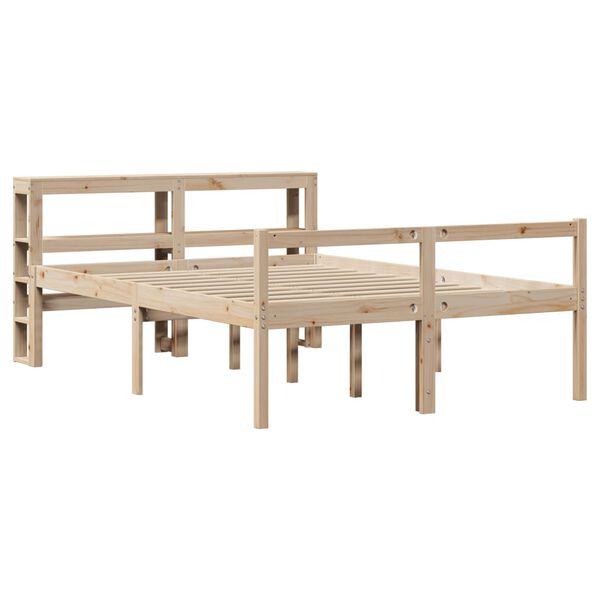 vidaXL Seniorenbed met hoofdbord massief grenenhout 160x200 cm