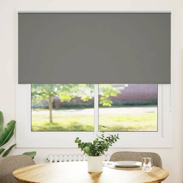 vidaXL Rolgordijn verduisterend 150x130 cm stofbreedte 146,6 cm grijs