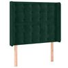 vidaXL Hoofdbord met randen 93x16x118/128 cm fluweel donkergroen