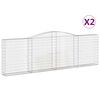 vidaXL Schanskorven 2 st gewelfd 400x30x120/140 cm ijzer