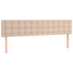 vidaXL Hoofdborden 200x5x78/88 cm kunstleer cappuccinokleurig
