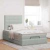 vidaXL Ottoman bed met matrassen en LED's 120x200cm fluweel lichtgrijs