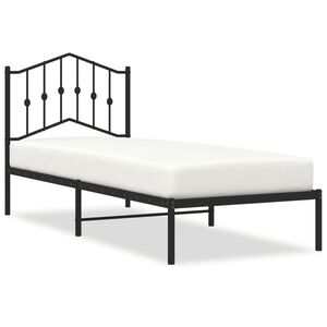 vidaXL Bedframe met hoofdbord metaal zwart 80x200 cm