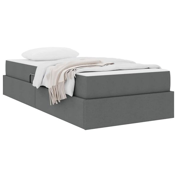 vidaXL Opbergbed met matras Donkergrijs 90 x 190 cm Polyester