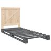 vidaXL Bedframe met hoofdbord massief grenenhout grijs 90x200 cm