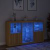 vidaXL Dressoir met LED-verlichting 181,5x37x100 cm sonoma eikenkleur