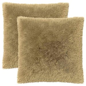 vidaXL Kussen met kussen HEERLEN 2 st Lichtgrijs PV Fleece