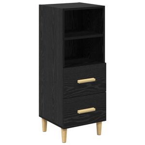 vidaXL Dressoir Zwart eiken 34 x 34.5 x 90 cm Bewerkt hout