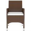 vidaXL 3-delige Bistroset poly rattan en gehard glas bruin
