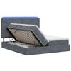 vidaXL LED Opslagbed met Matras Donkergrijs 200 x 200 cm Fluweel