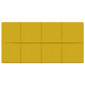 vidaXL Wandhoofdbord 12 st Geel Fluweel