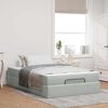 vidaXL Bedframe met matras met matras 2 pcs Lichtgrijs Fluweel