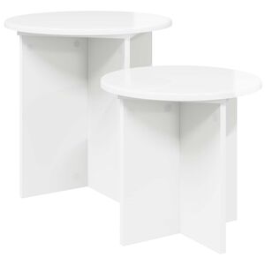 vidaXL Bijzettafelset 2 st Hoogglans Wit &Oslash; 45 x 45 cm