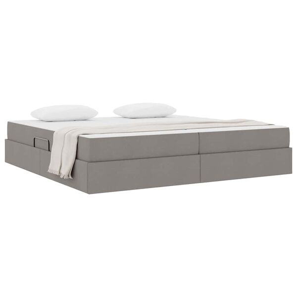vidaXL Opbergbed met matras met matras Taupe 200 x 200 cm Polyester