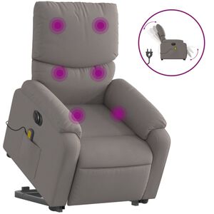 vidaXL Sta-op-massagestoel elektrisch verstelbaar stof taupe