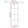 vidaXL Schuifdeur met beslagset 76x205 cm ESG glas zwart