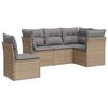 vidaXL 5-delige Loungeset met kussens poly rattan beige