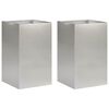 vidaXL Plantenbak 2 st zilver 30 x 30 x 40 cm Roestvrij staal