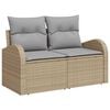vidaXL Tuin Sofa Set met opslag 9 pcs Beige Poly riet