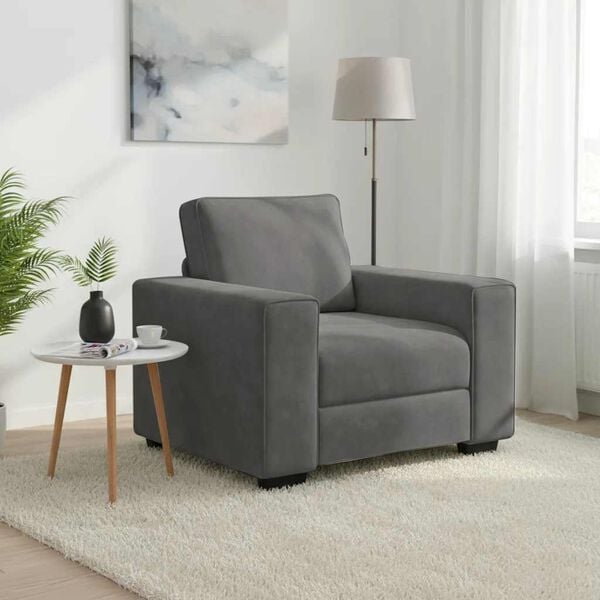 vidaXL Fauteuil 100x77x82 cm fluweel donkergrijs