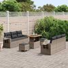 vidaXL Tuin Sofa Set met kussen 9 pcs Grijs poly rattan